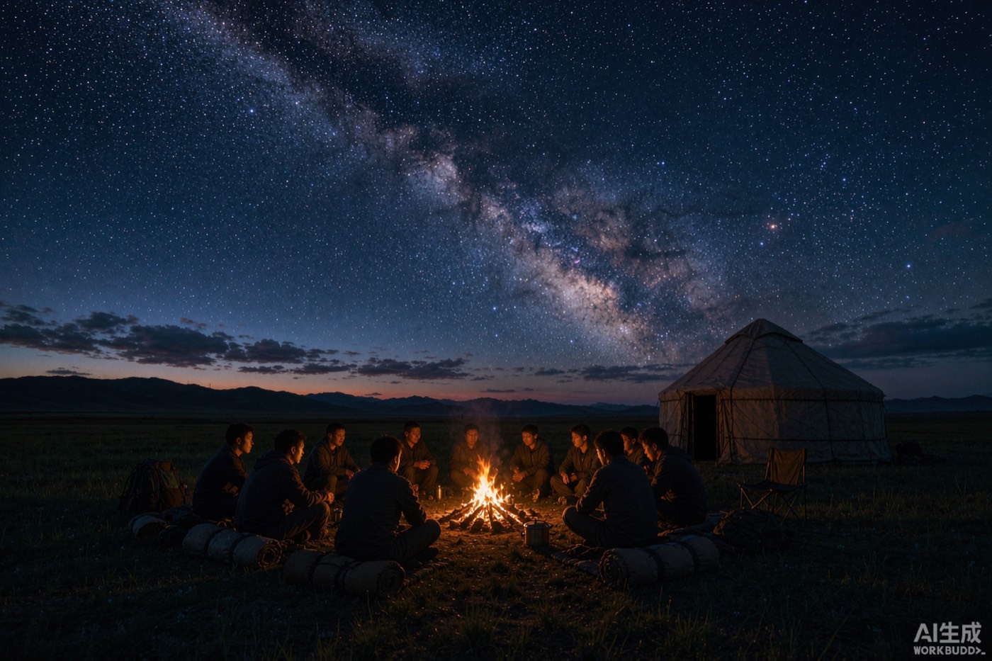 Bonfire under the stars